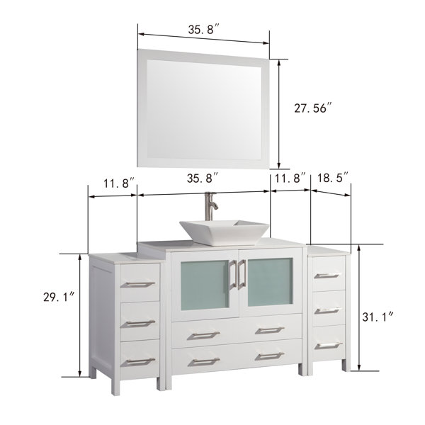 Wade Logan® Karson 58.2" Single Bathroom Vanity Set with Mirror
